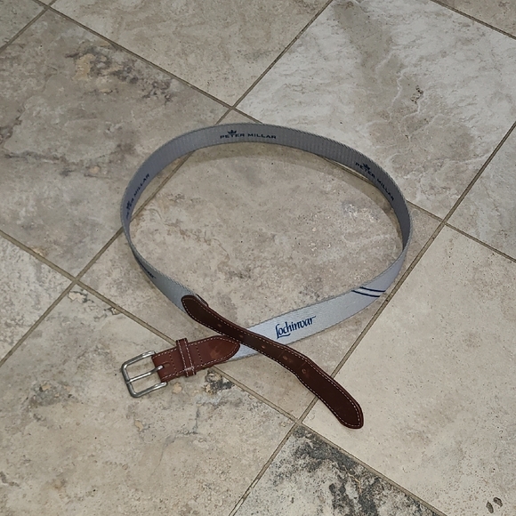 Peter Millar Gray and Brown Men's Belt - Picture 3 of 8